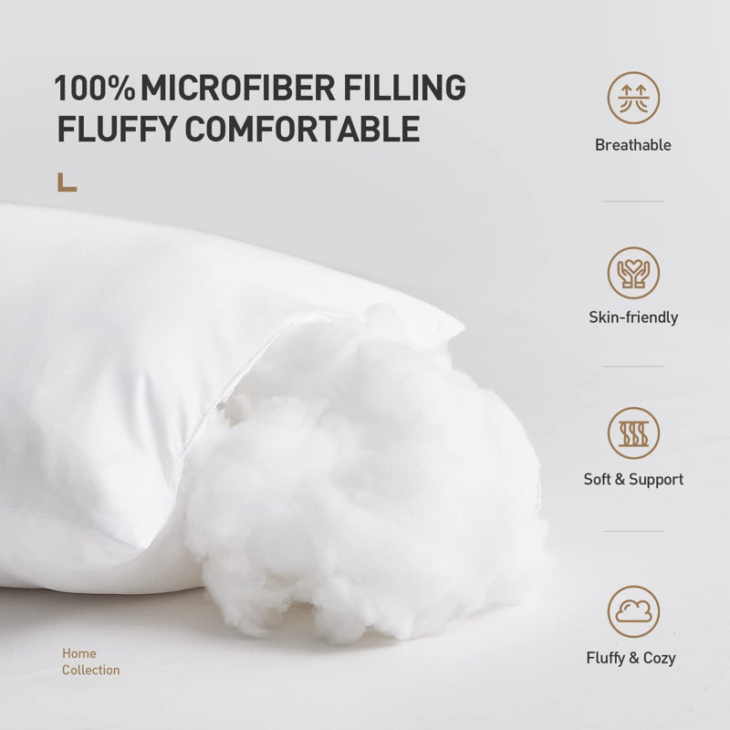 White 16x16 Square Polyester Pillow Inserts Set of 4