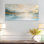 «White Gold Gold Summer Morning Mist Lake Simplicity», reproduction d'art sur toile encadrée abstraite, art mural nature grand