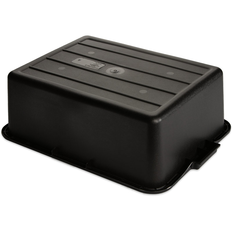 Black Hand Woven Plastic Utility Bin with Handles