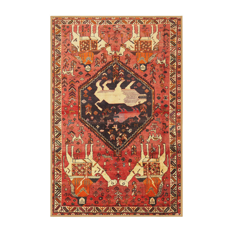 Tapis rouge à motif sud-ouest, Rectangle 5 pi x 7 pi