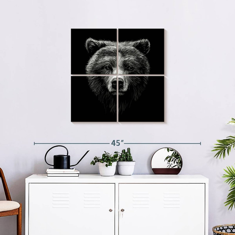 Visage d'un grizzly, H 26 po x l 26 po
