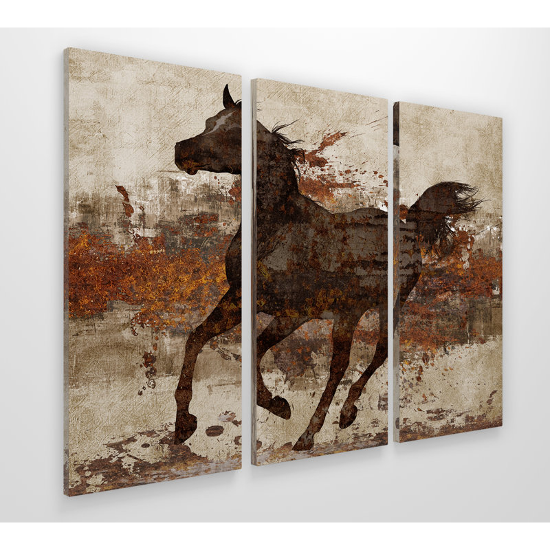 « Running Free II », image à pièces multiples sur toile, H 40 po x l 60 po x P 1,5 po
