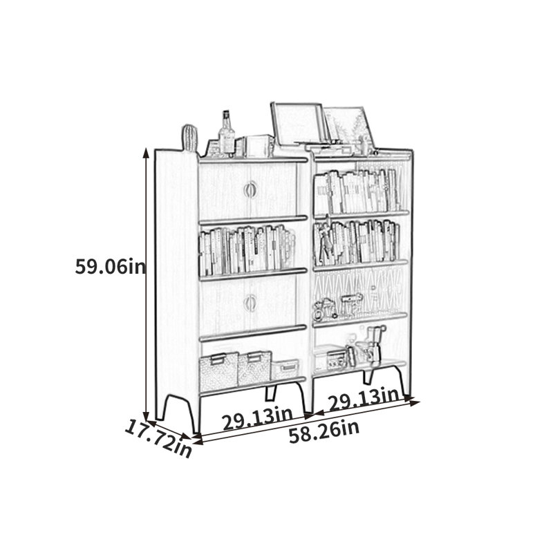 Bibliothèque de rangement de style italien