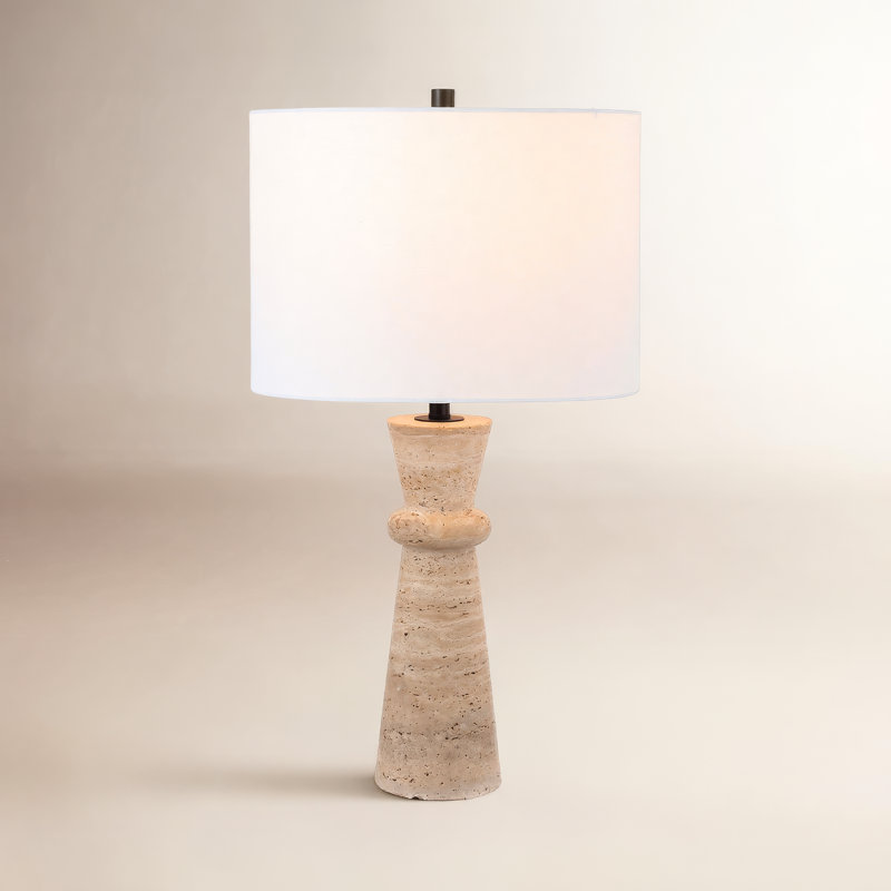 Holtby Stone Table Lamp, Ivory