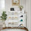 Range-chaussures avec 4 portes et 1 tiroir, porte en PVC avec forme, grand espace de rangement