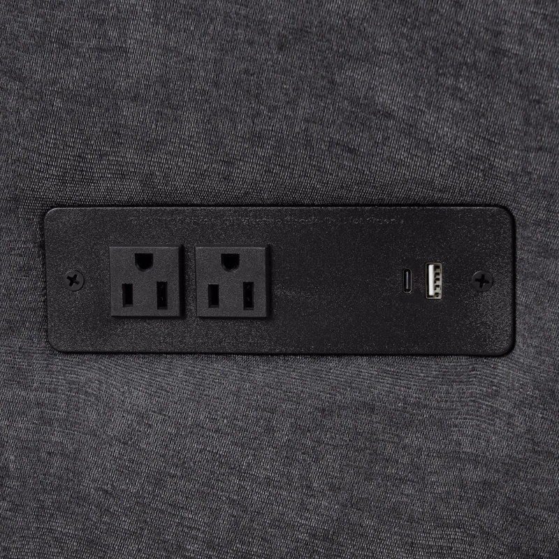 Sleeper, 124.8"L-Shaped Sofa Convertible Sofa Bed Pull Out Sofa  With Two Back Throw Pillows, Two Usb Ports And Two Power Sockets