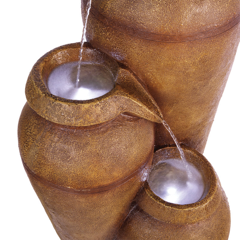 Outdoor Weather Resistant Floor Fountain with Light