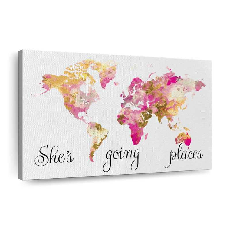 " She's Going Places " by Enchanté Designs, 16" H x 24" W x 1.25" D