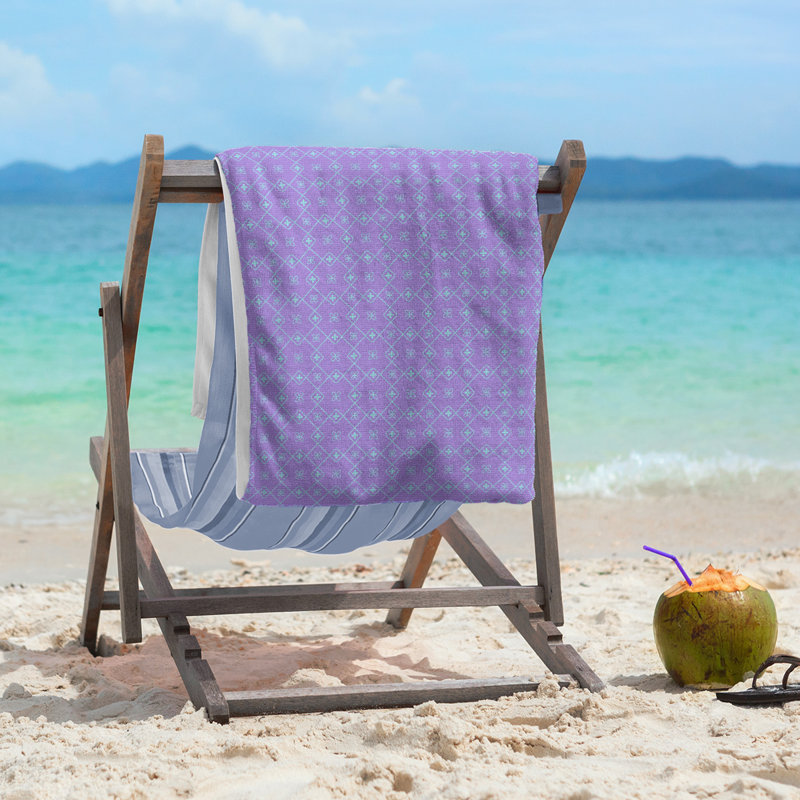 Katelyn Elizabeth Cotton Blend Beach Towel, Purple/Blue