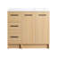 Meuble-lavabo sur pied 36 po avec lavabo en résine et armoire de rangement multifonctionnelle