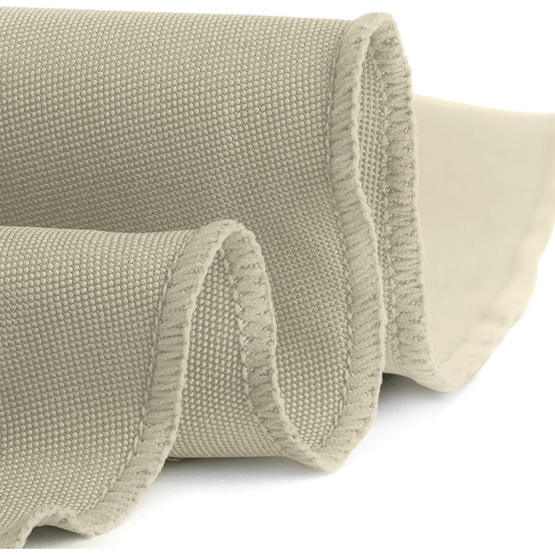 Ambee Round No Pattern Polyester Tablecloth, 90" Round, Ivory