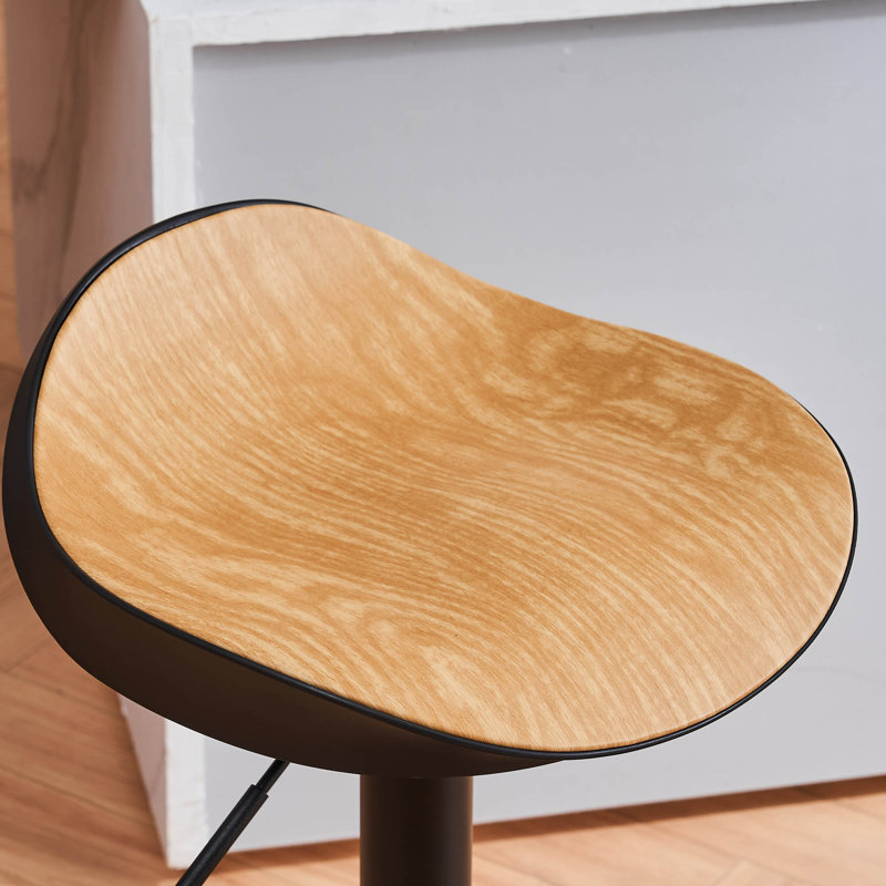 Swivel Adjustable Height Counter Stool with Metal Frame, Burlywood