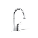 Simplice Pull Down Kitchen Sink Faucet with Three-Function Sprayhead, Two-Hole Installation