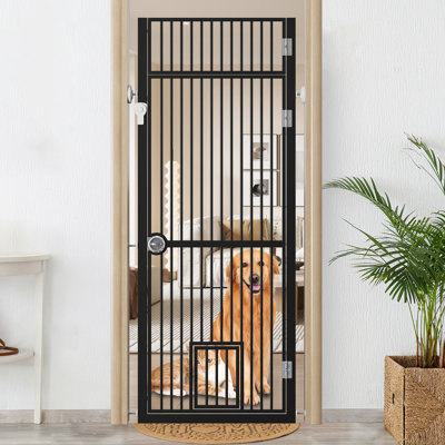 Eresmia Extra Tall Pet Gate for Doorway, Adjustable Pressure Mounted Pet Gate with Door