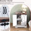 Table de chevet de style rustique avec points de charge - Grande armoire et tablette réglable Table basse en noyer blanc et brun chaud-1379562607
