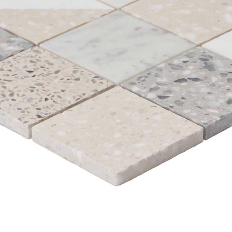 Elizabeth Sutton Artem Mosaic Tile, Swan White;Cream