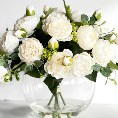 Rose Peony Arrangement Artificial Faux Centerpiece