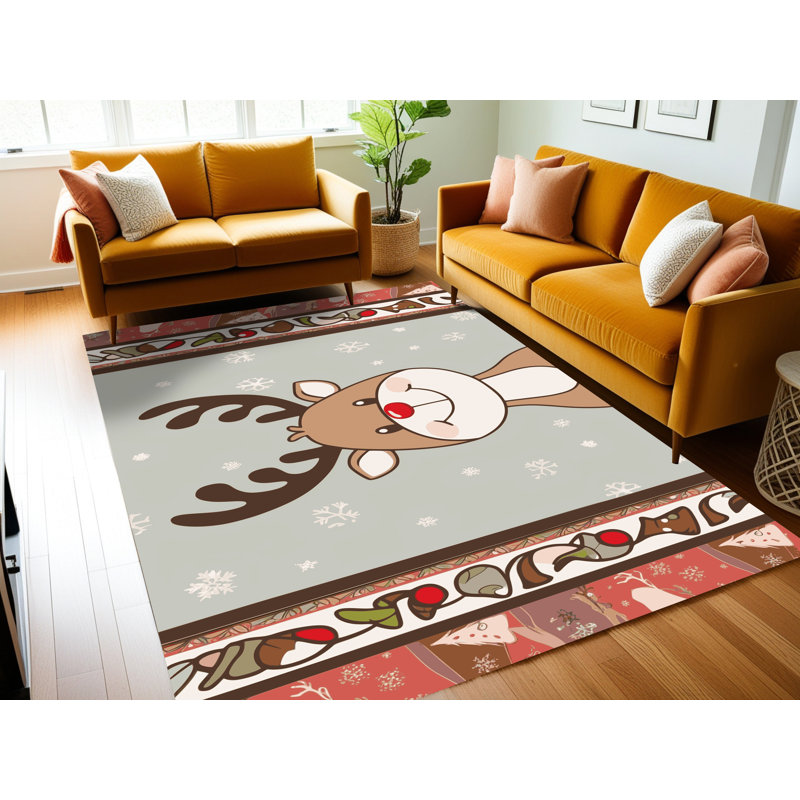 Tapis de Noël hiver lavable Ginza Six, Rectangulaire 2 pi x 3 pi
