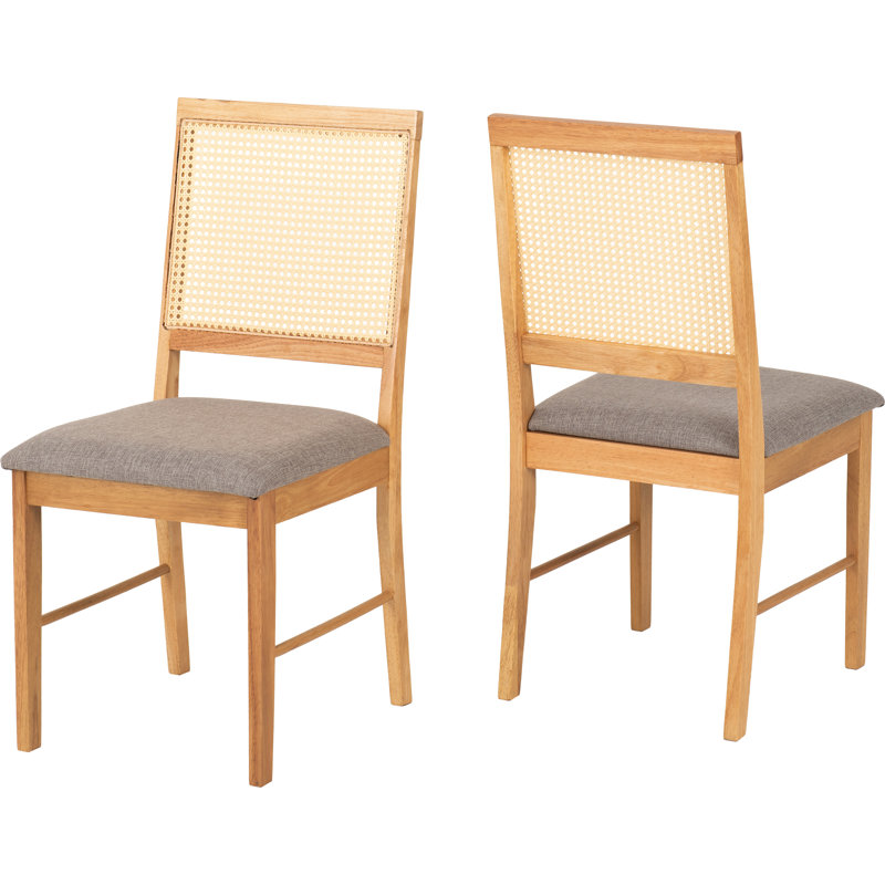 Alyisha 47.5cm H Upholstered Slat Back Side Chair in Brown