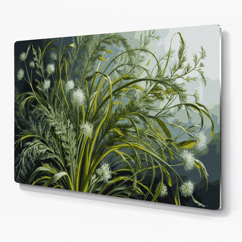 Art mural botanique vert aneth, H 12 po x l 18 po