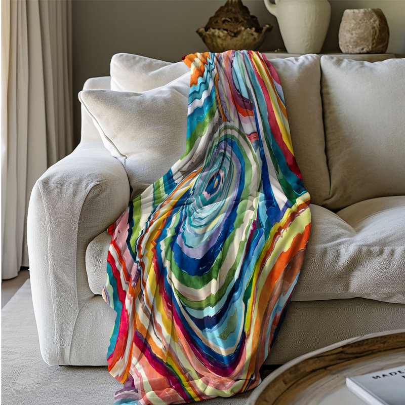 Groovy Gradient Groove - 1 pièce Sherpa Premium, L 50 po x L 60 po