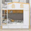 Bunk Bed with Guardrails, Storage Shelves and Drawers-1389077454