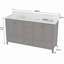 Meuble-lavabo 60 po, meuble-lavabo avec cadre en bois massif, comptoir autoportant avec 2 lavabos gris