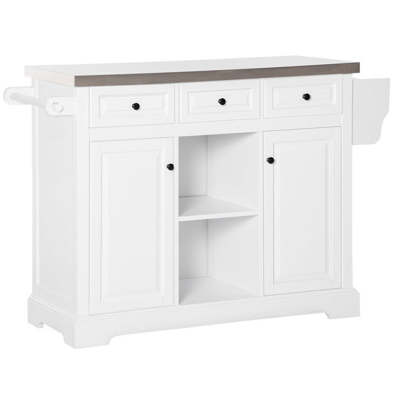 Îlot de cuisine roulant avec rangement (tabouret non inclus)