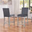 Ensemble de chaises à hauteur de comptoir pour 4 personnes, chaise de cuisine avec siège rembourré, tabouret de bar à hauteur de comptoir pour salle à manger, gris argenté
