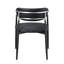 Chaise avec accoudoirs en cuir synthétique noir Gavan (ensemble de 2)