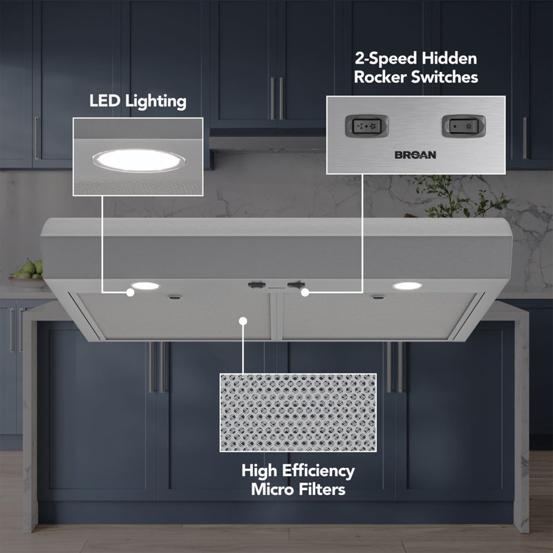 Hotte de cuisine 30 po Broan-NuTone, ENERGY STAR, ventilateur de 350 pi³ / min maximum