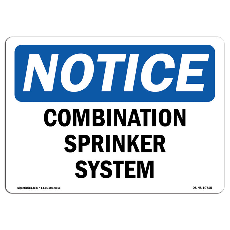 Combination Sprinkler System Sign