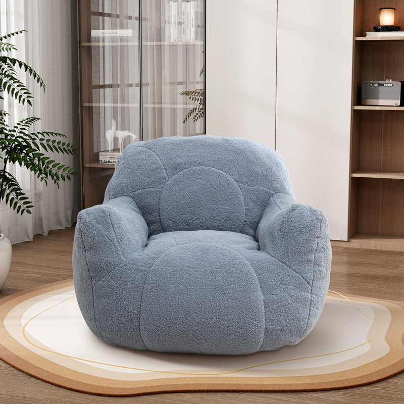 Fauteuil à billes, canapé-lit rembourré moderne, Bleu clair