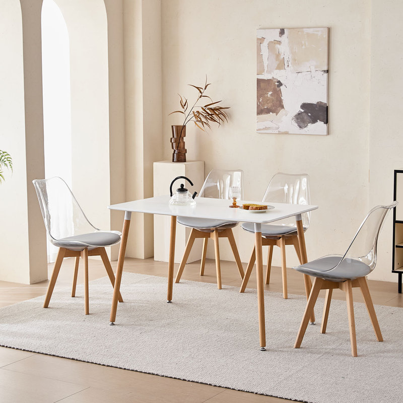 Huron Solid Wood Dining Chair, Grey, 6