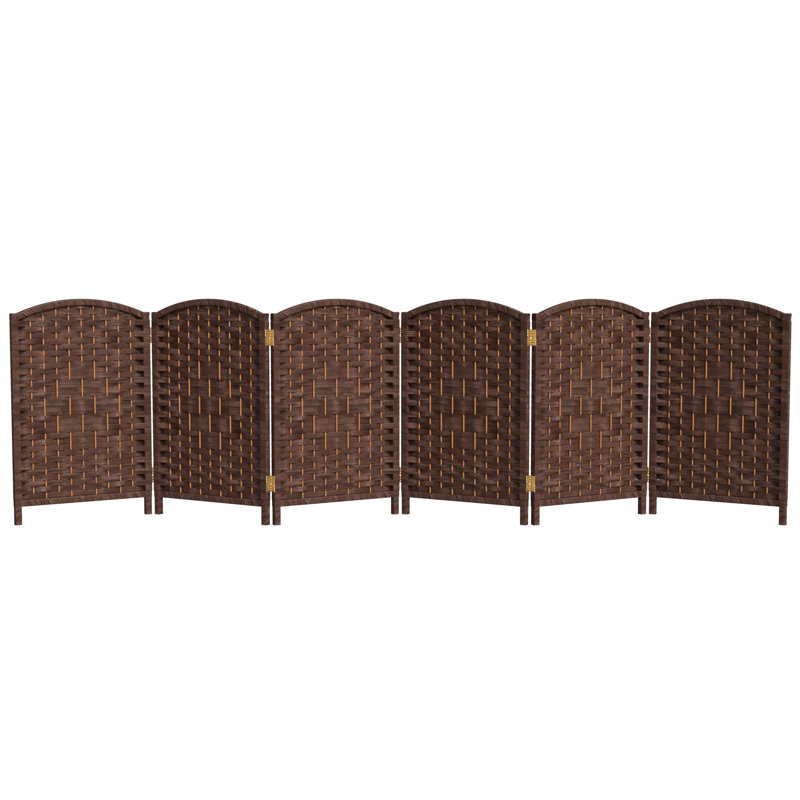 Paravent Short Diamond Weave, 2 pi, 6, Café noir