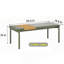Table basse de patio en métal toutes saisons - plateau à lattes en bois durable et spacieux-1086417062