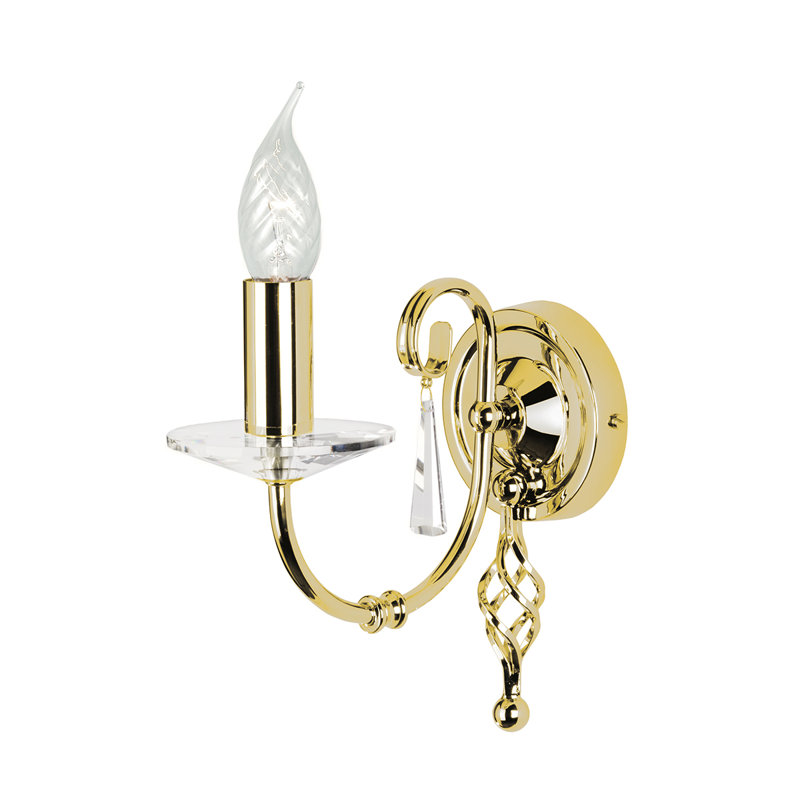 Thebes Candle Wall Light, Polished Brass