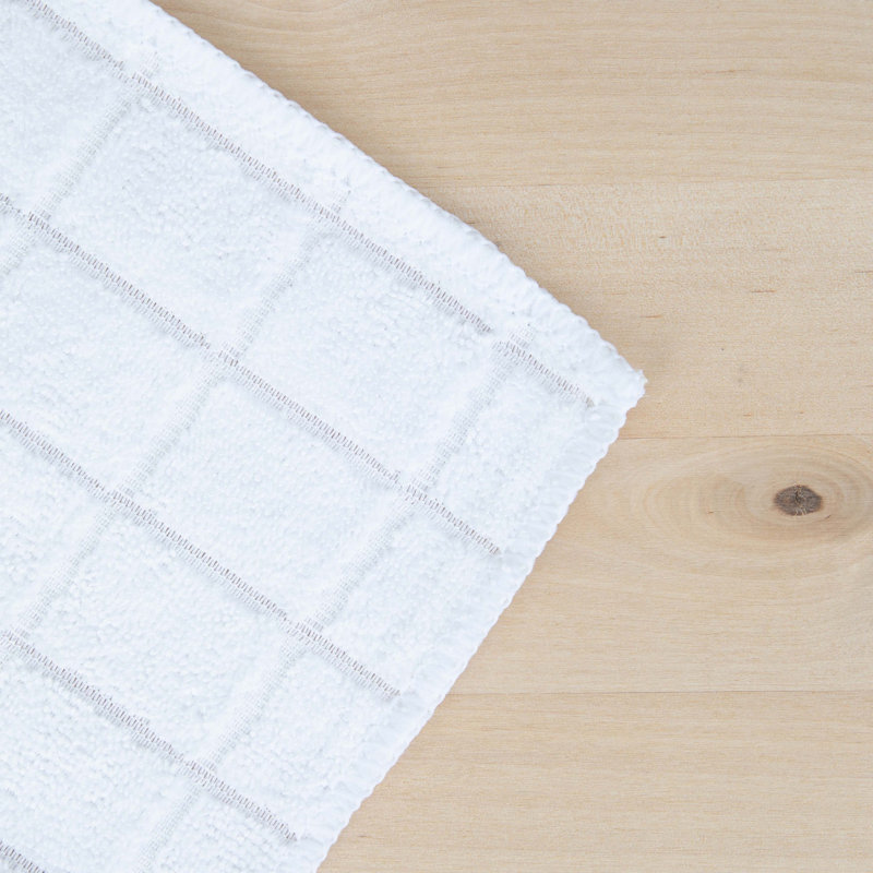 Jacquard Dish Cloth Kitchen Towel, White