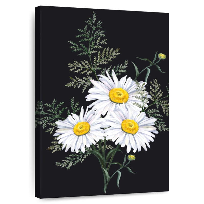 Daisy Bouquet On Black, 45" H x 30" W