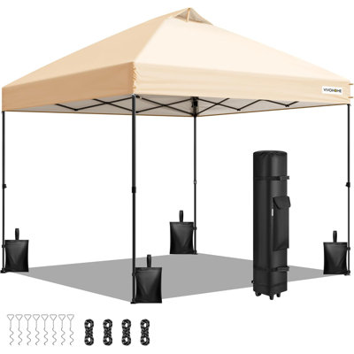 10x10ft. Portable Outdoor Pop Up Canopy with Wheel Carry Bag and Sandbags