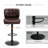 Homcom Bar Height Bar Stools Set Of 2 With Adjustable Seat, Thick Padded Cushion And Metal Footrest For Home Bar