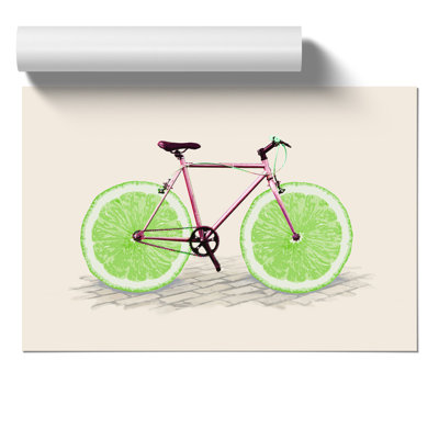 Lime Bicycle - Frameless Print