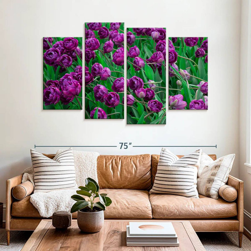 Tulipes violettes Alvord, H 42 po x l 68 po