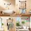 96cm Industrial Pipe Wall Mounted Clothes Rail, Black Hanging Rod, Multi-use Storage Rack for Bedroom Closet Laundry Room