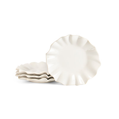 Lotus 4-Piece Salad Plate Set Stoneware