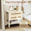 Ensemble de table de chevet blanc, grande table de chevet en rotin avec tiroirs et tablette de rangement, table de chevet Boho