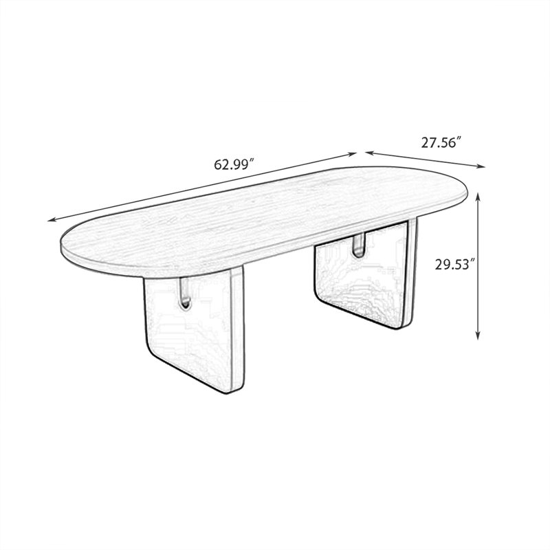 Table de salle à manger Burlywood, H 29,53 po x L 62,99 po x l 31,5 po