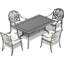 Table de salle à manger avec cadre noir - Aluminium coulé, rectangulaire, motif, aluminium résistant à la corrosion, noir, texture, intempéries