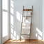 Towel Blanket Ladder Shelf Rack With Hooks