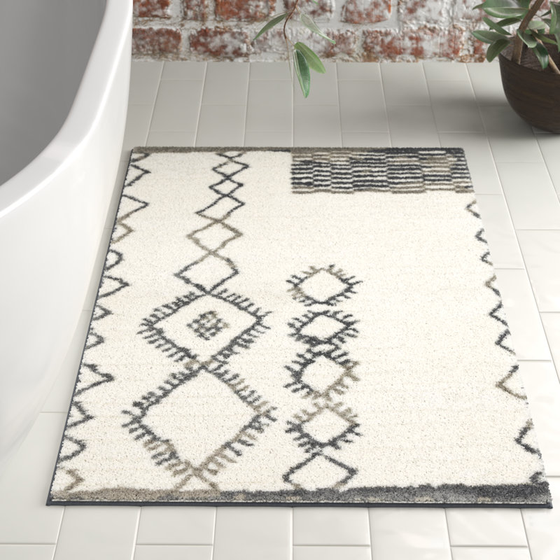 Tapis gris / ivoire Kaylee Sahara Boho, L 21 po x L 34 po